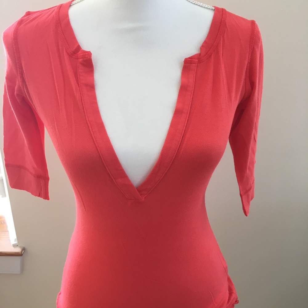Orange V-neck T